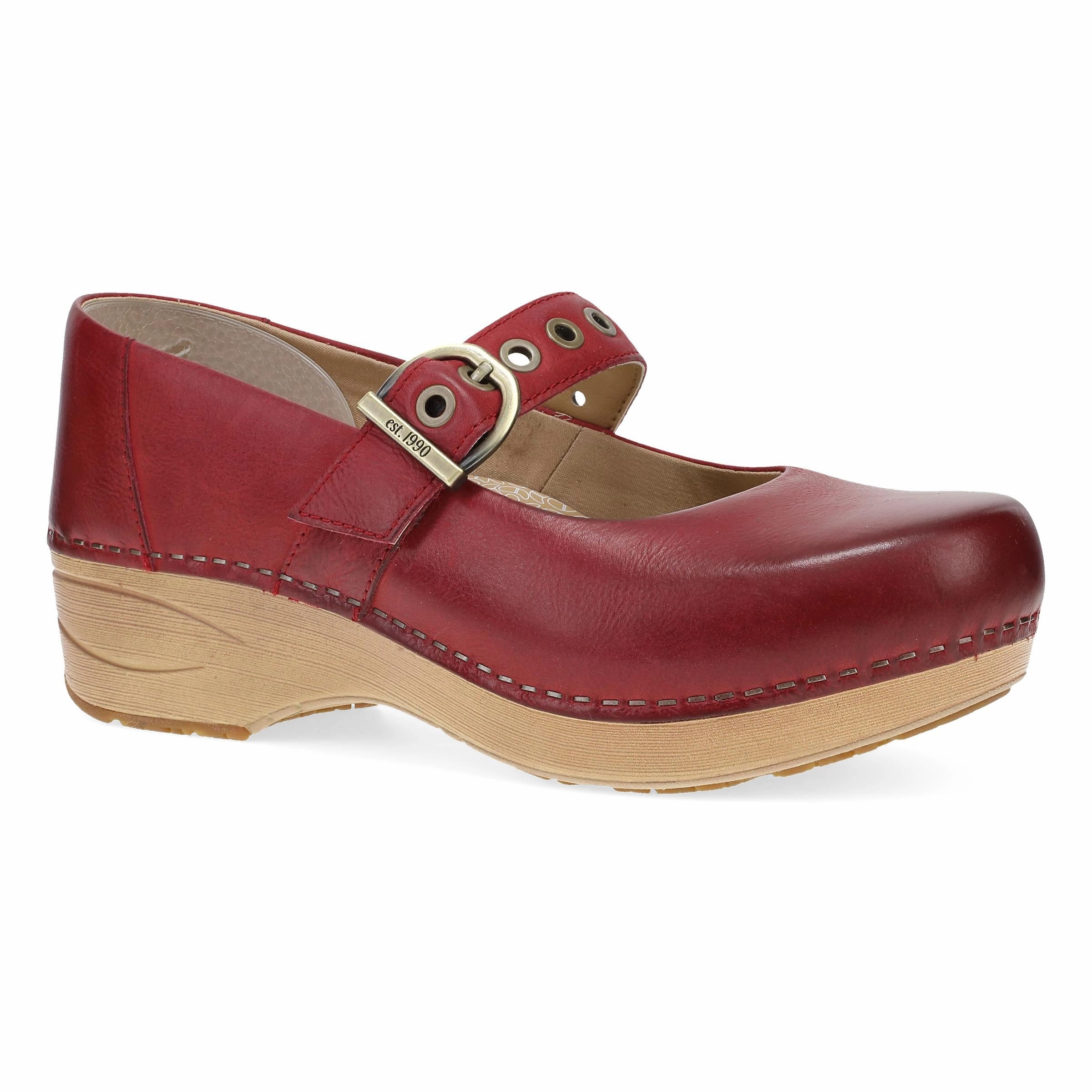 Day Long Lace Up Tension Control XP 2.0 Mary Jane Clog Red Leather