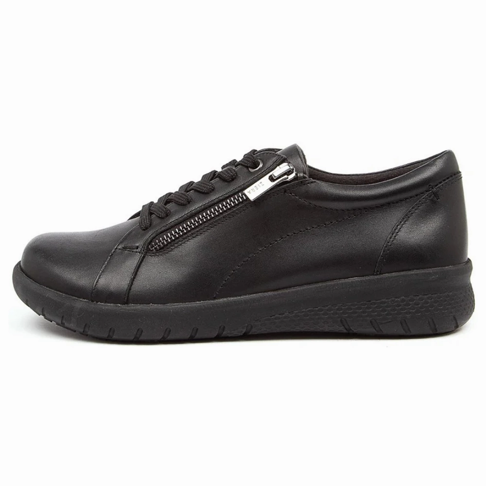 Class Day Unisex Fit Ziera Solar Black Leather Sneaker (Women's)